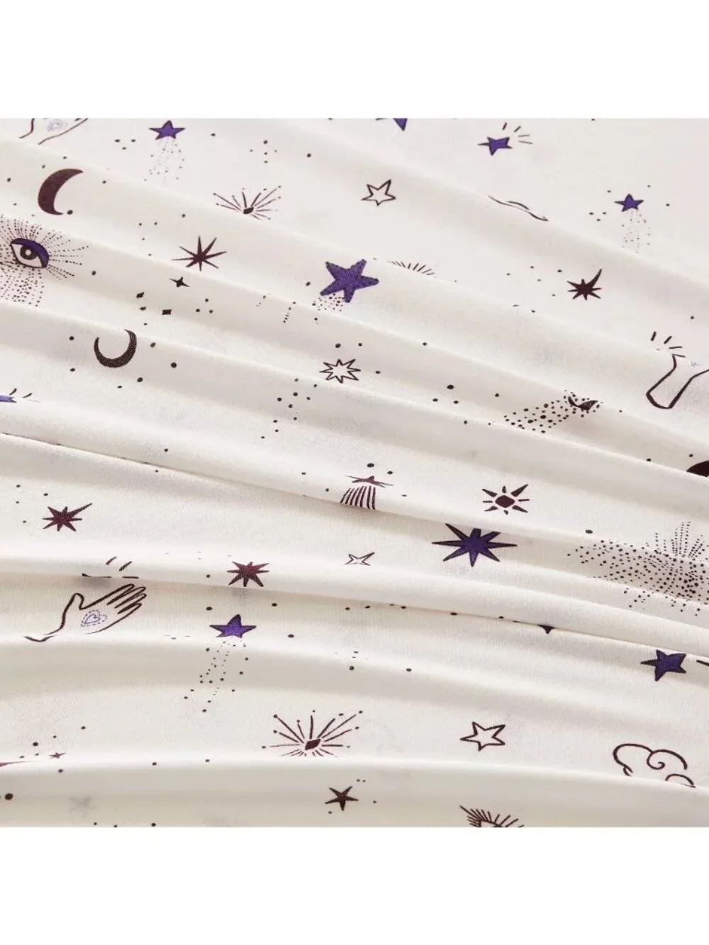 Teen Home Deep Purple & White Celestial Sky Twin / Twin XL Jersey 3 Pc Sheet Set